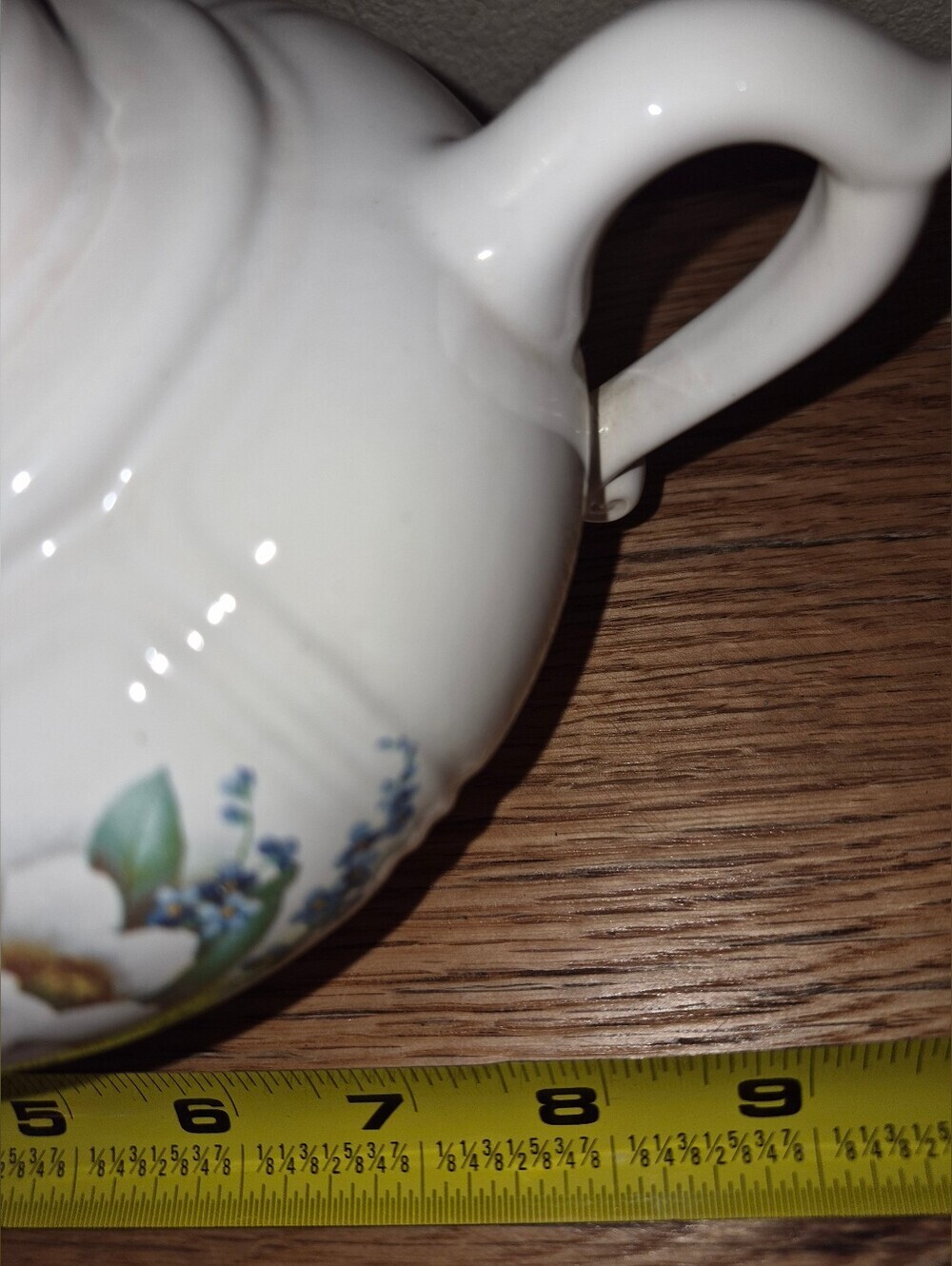 Vintage McCoy Pottery Floral Hurricane Candle lamp base with Glass Chimney/Globe - Picture 8 of 11
